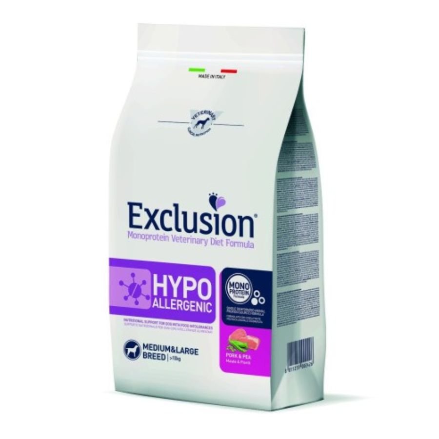 Exclusion - Exclusion Cani Taglia Medium Large Gusto Maiale E Piselli 2Kg - Animalmania Store