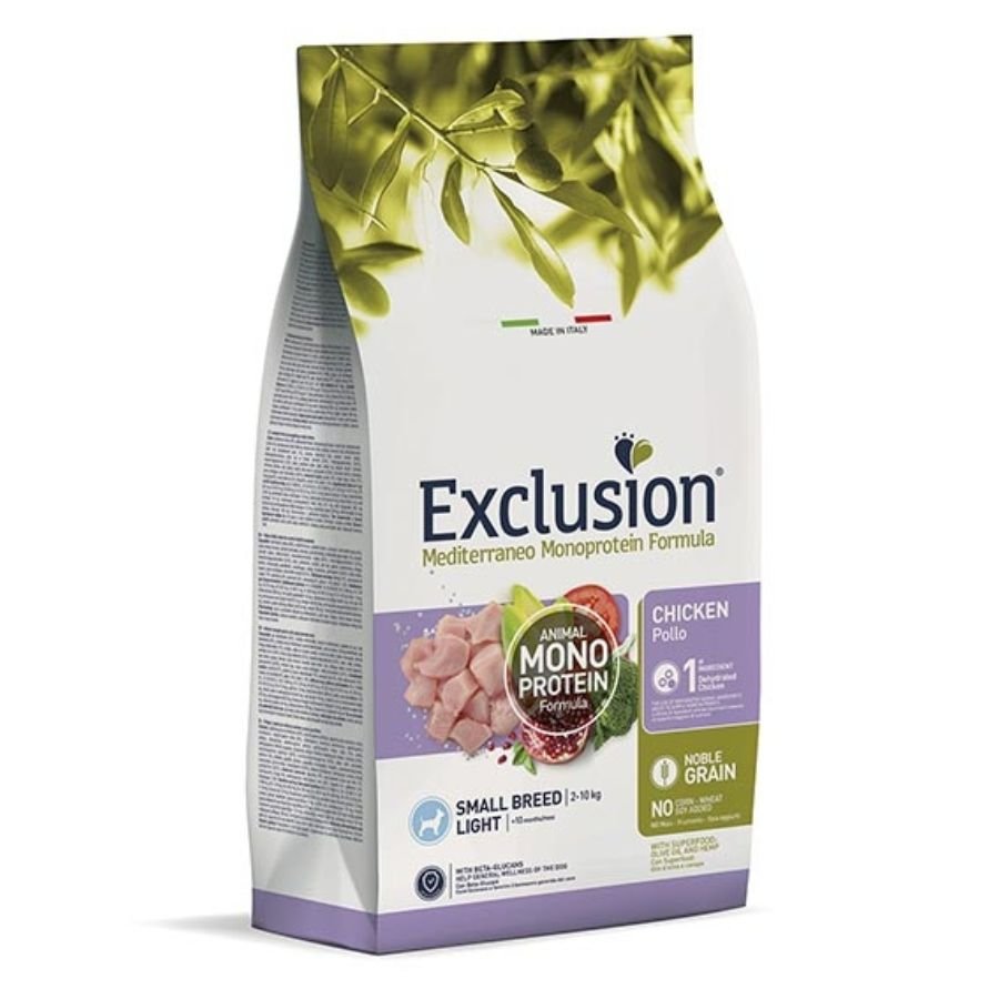 Exclusion - Exclusion Mediterraneo Light Cibo Per Cani Taglia Mini 500Gr - Animalmania Store