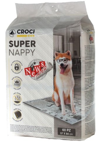 Croci - Tappetini Assorbenti Newspaper 84x57 60PZ . - Animalmania Store
