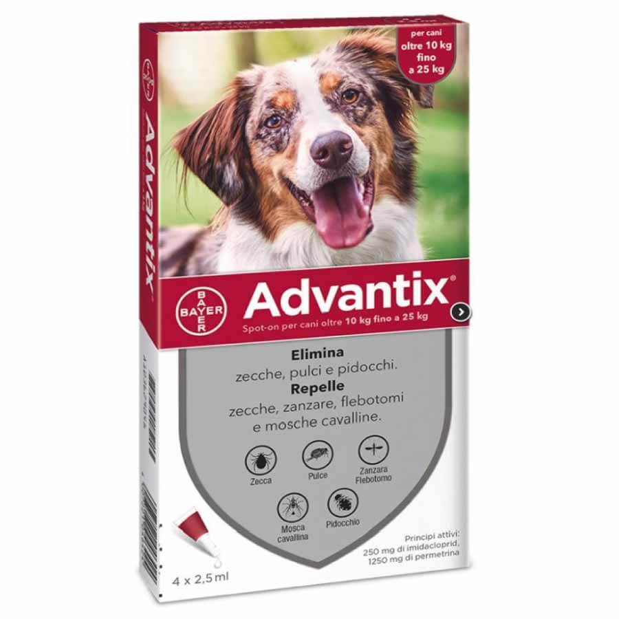 Advantix Antiparassitario Spot On Per Cani Da 10 A 25Kg 4 Pipette