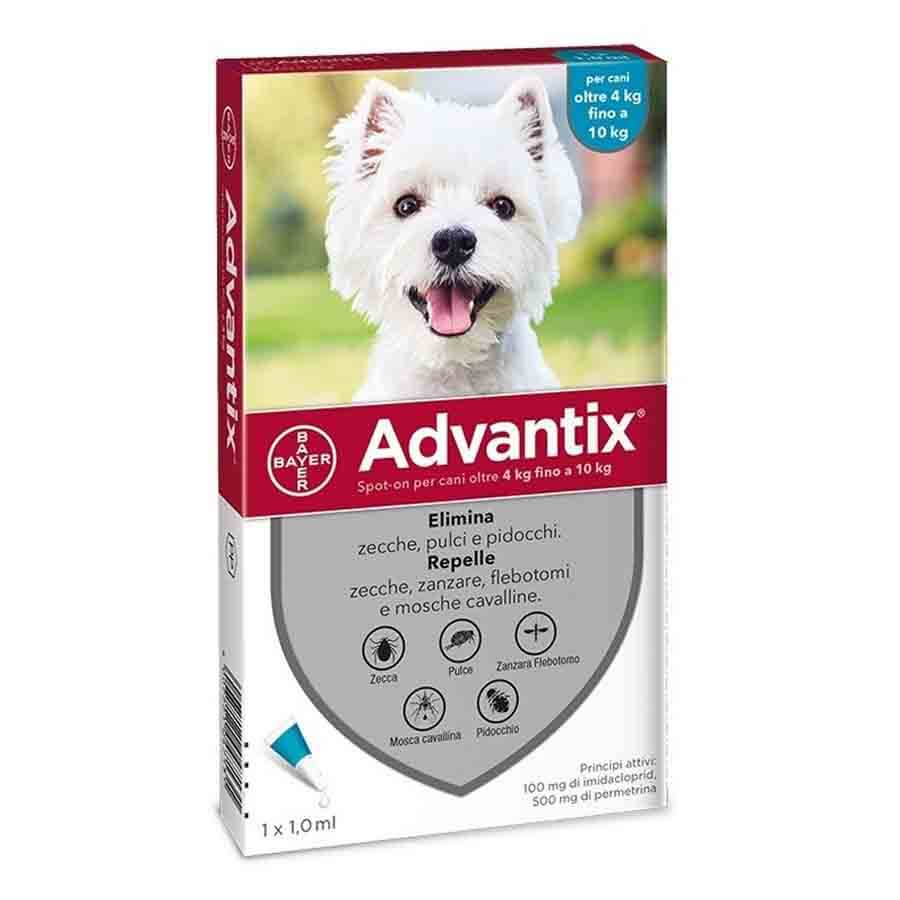 Advantix Antiparassitario Spot On Per Cani Da 4 A 10Kg 4 Pipette