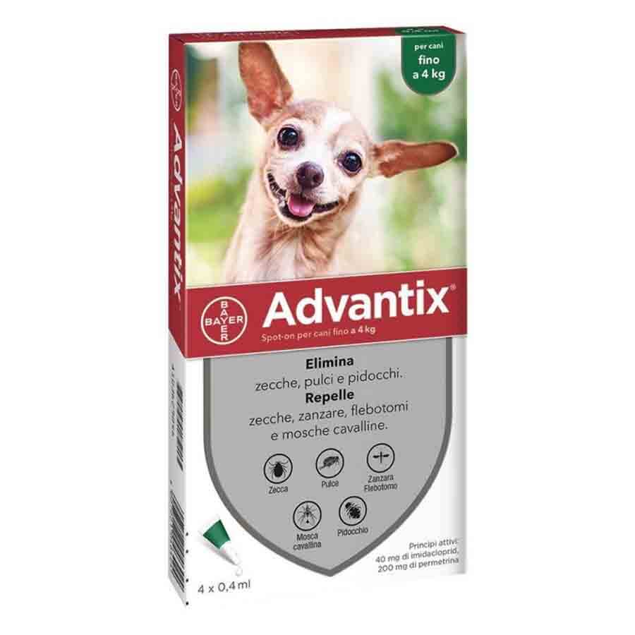 Advantix Antiparassitario Spot On Per Cani Fino A 4Kg Da 4 Pipette