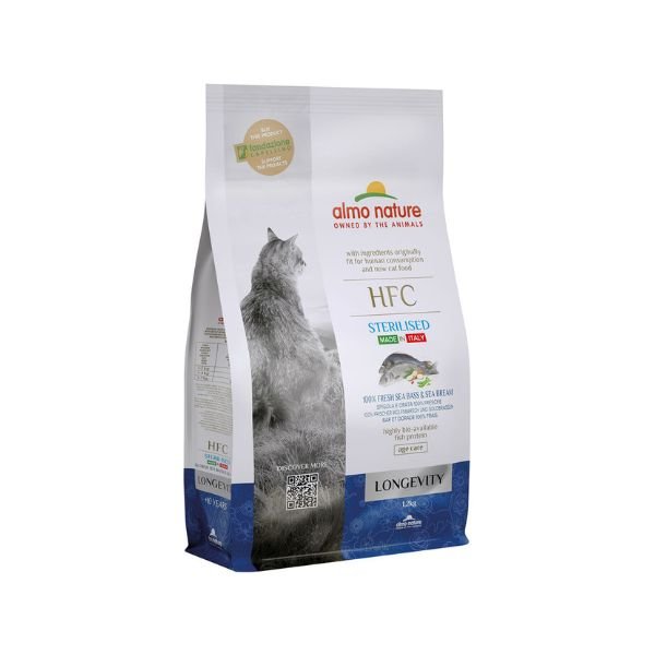 Almo Nature - Almo Nature Hfc Longevity Sterilised Gatto Adult Spigola E Orata - Animalmania Store