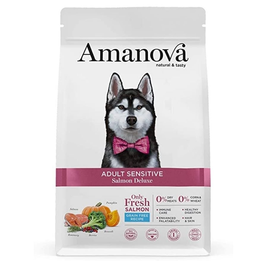 Amanova - Amanova Cane adulto di taglia media o grande 10 Kg Salmone - Animalmania Store