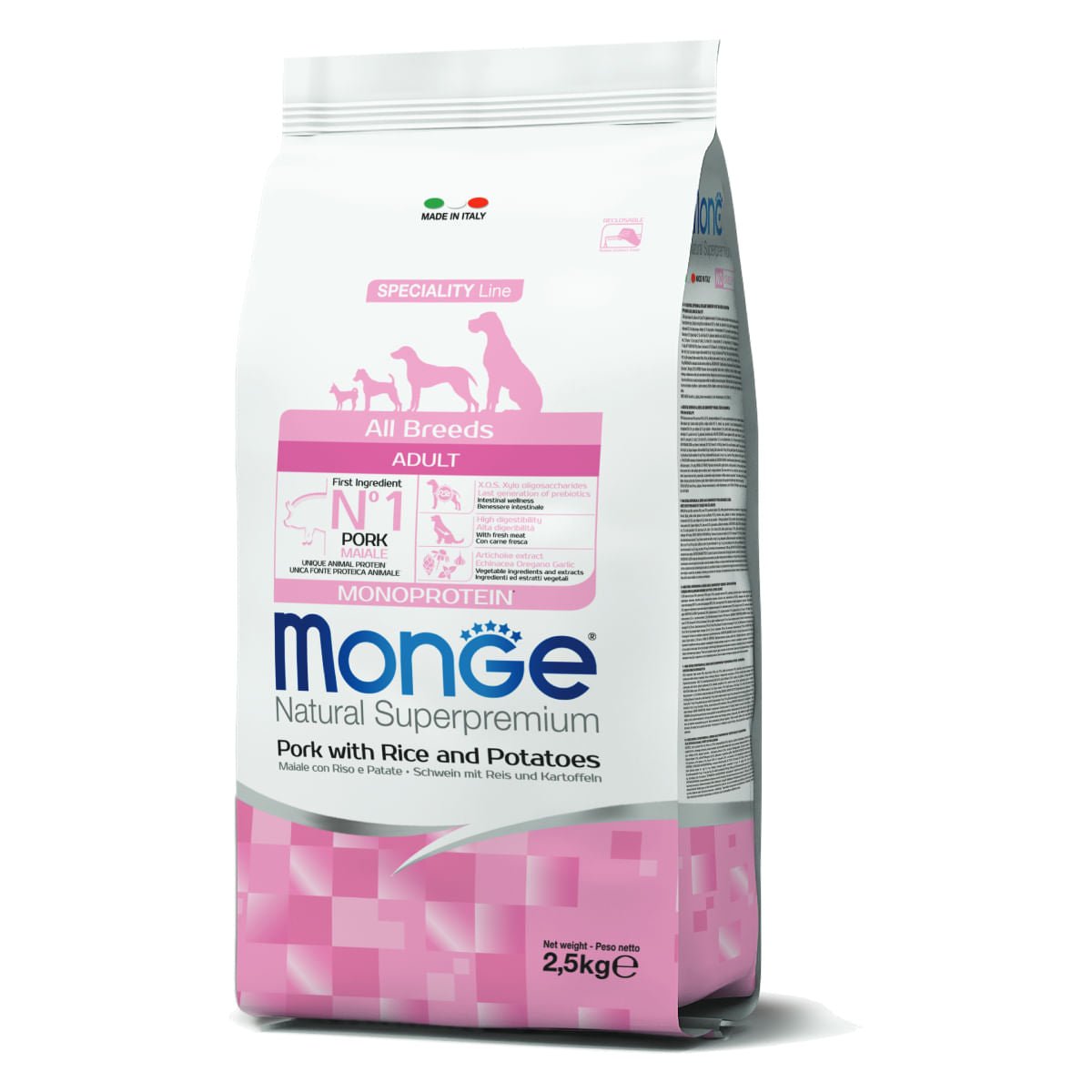 Monge - Monge Natural Superpremium Cane Puppy E Junior Maiale, Riso E Patate - Animalmania Store