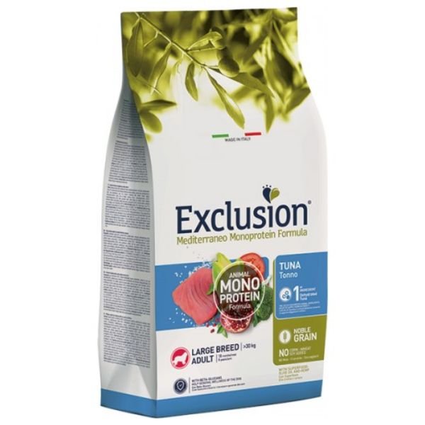 Exclusion - Exclusion Mediterraneo Cibo Per Cani Adulti Taglia Grande Gusto Tonno 12Kg - Animalmania Store