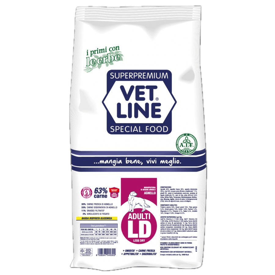 VetLine - Adulti Ld Agnello Vetline per Cani - Animalmania Store