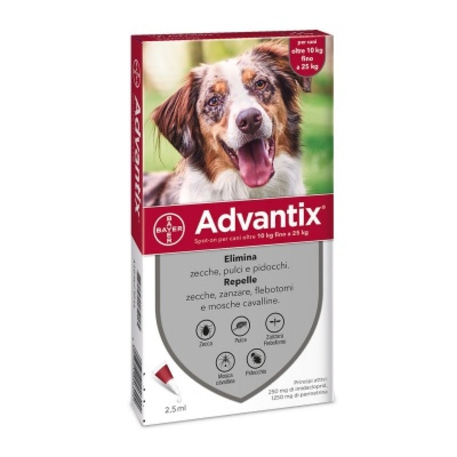 Advantix Antiparassitario Spot On Per Cani 10-25Kg 6 Pipette
