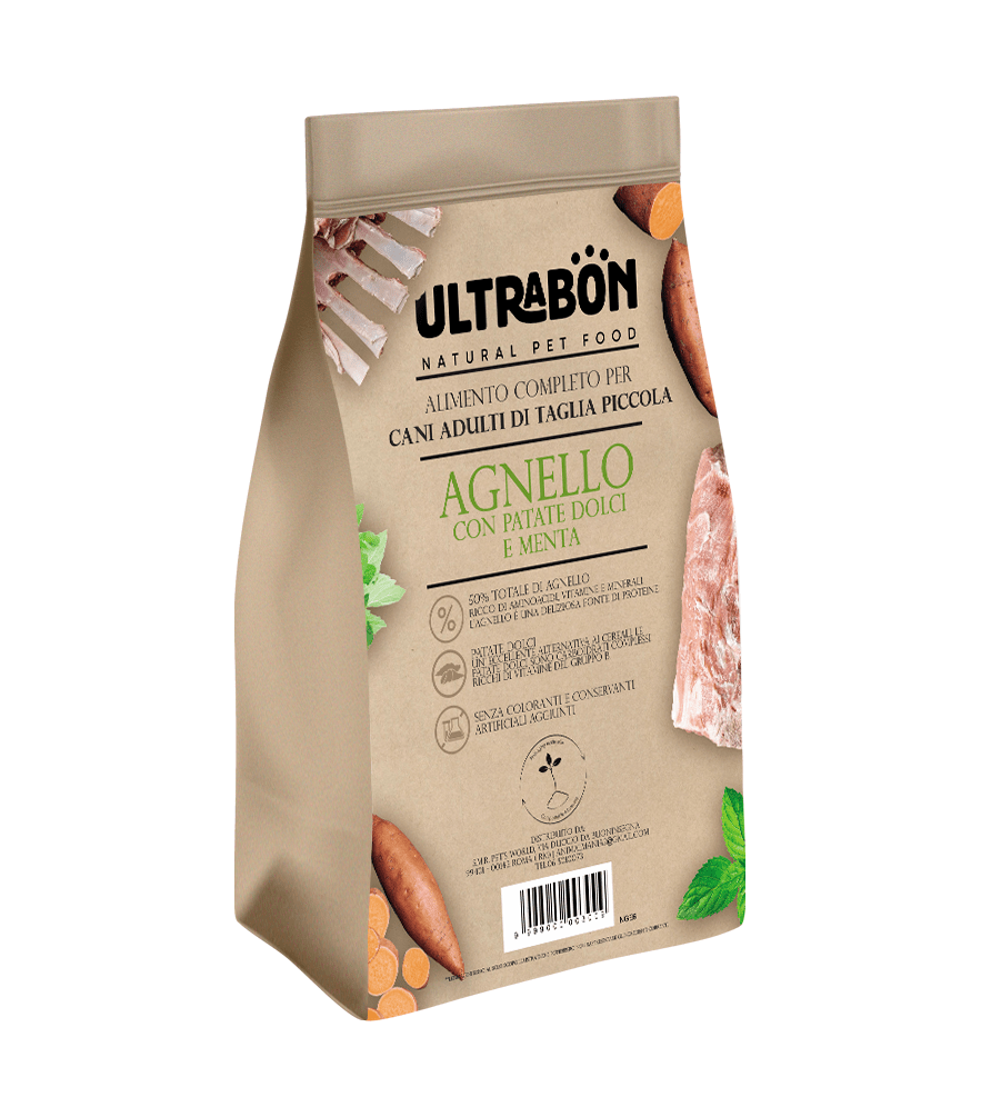 Ultrabon - Ultrabon Cibo Per Cani Adulti Taglia Piccola Gusto Agnello Patate Dolci E Menta - Animalmania Store