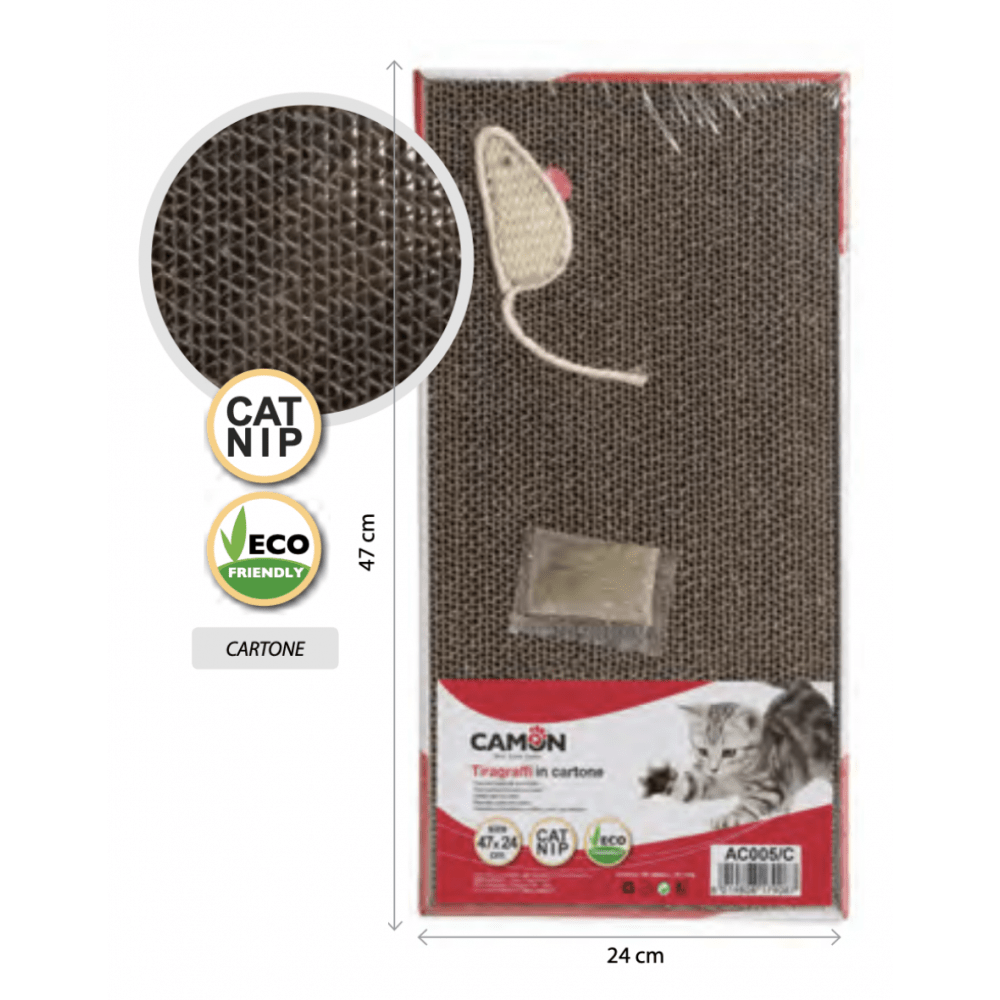 Camon - Tiragraffi in cartone con Catnip 47 x 24 cm - Animalmania Store