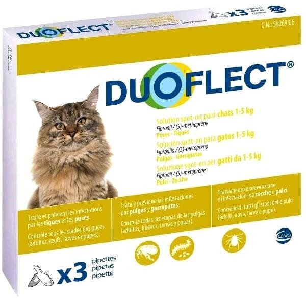 Duoflect - Duoflect Antiparassitario per gatti 1-5kg 3 pipette - Animalmania Store