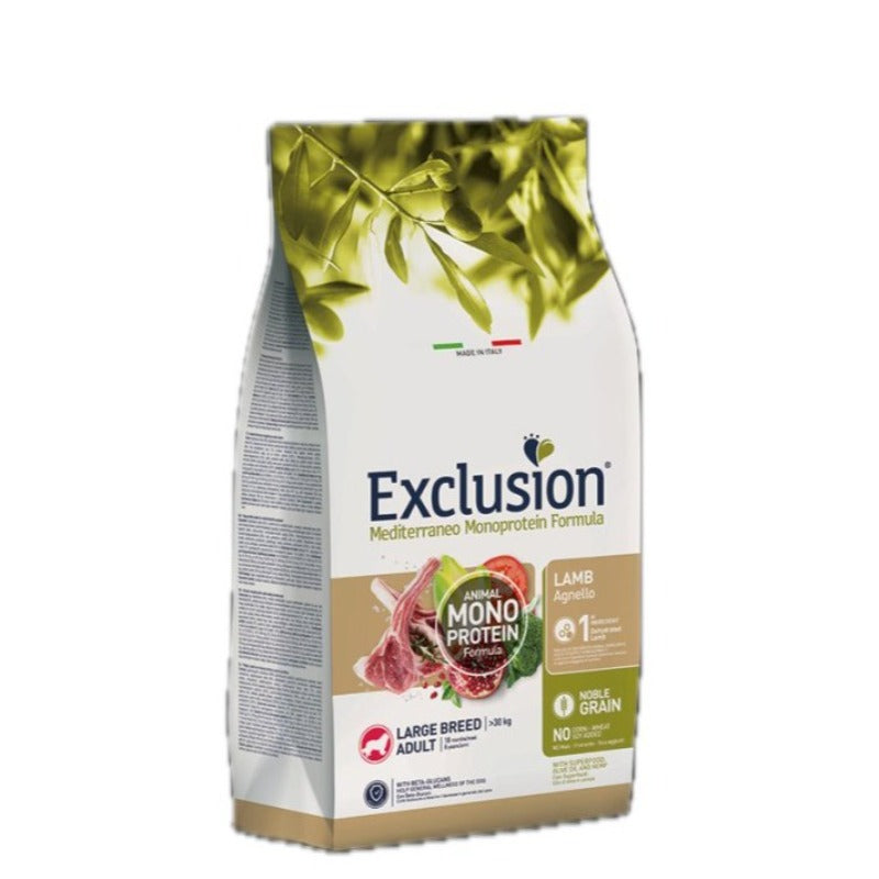 Exclusion - Exclusion Mediterraneo Cibo Per Cani Adulti Taglia Grande Gusto Agnello 12Kg - Animalmania Store