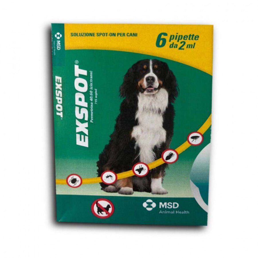 Exspot - Exspot Antiparassitario Cane Fino A 55Kg 6 Fiale Da 2Ml - Animalmania Store