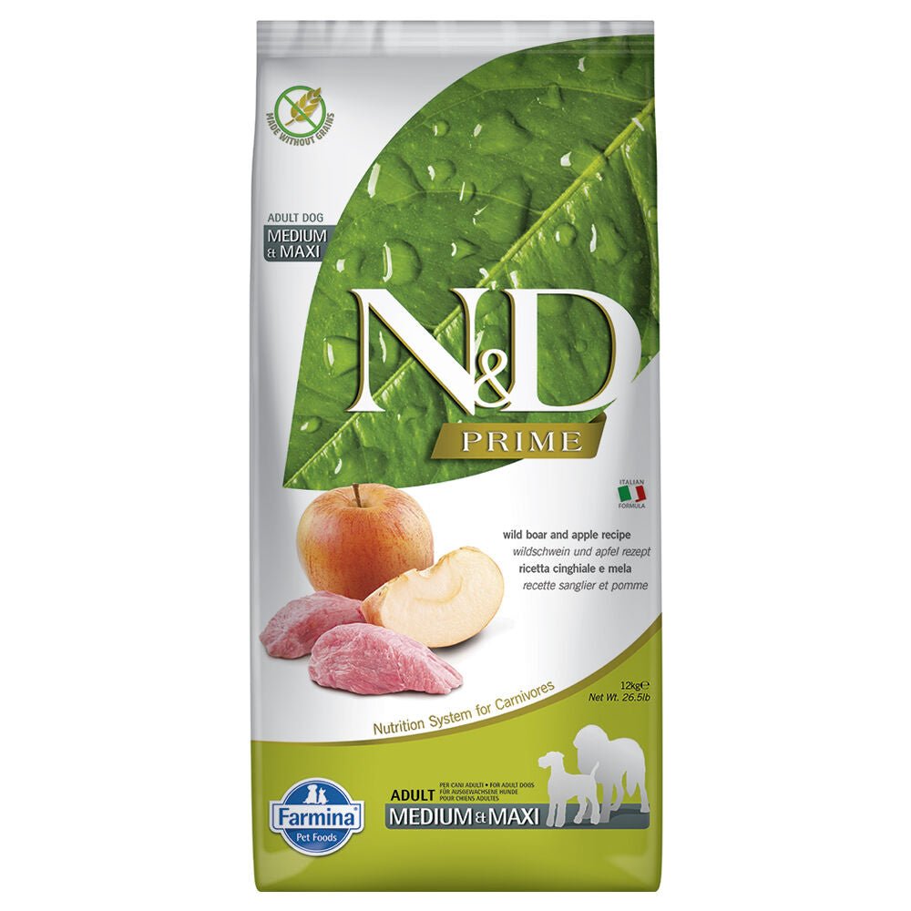 Farmina - N&D Prime Dog Cinghiale E Mela Adult Medium/Maxi - Animalmania Store