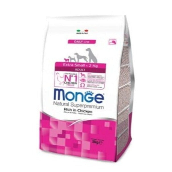 Monge - Monge Cibo Per Cani Extra Small Adult Croccantini 3Kg - Animalmania Store