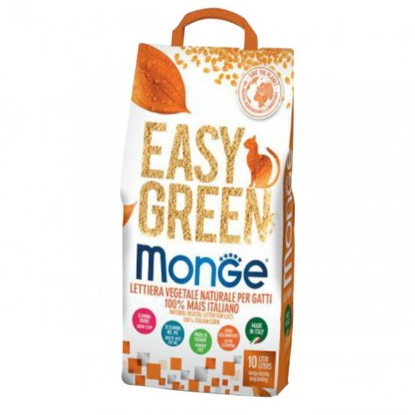 Monge - Lettiera Vegetale 100% Mais Monge Easy Green 10L Da 3,8Kg Per Gatti - Animalmania Store