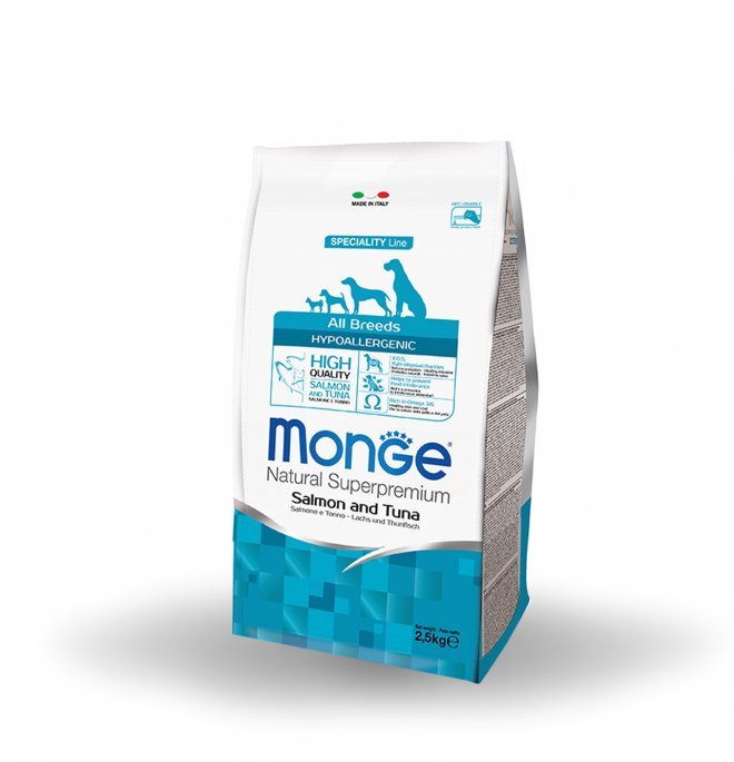 Monge - Monge Natural Superpremium Hypoallergenic Cane Adult Salmone & Tonno - Animalmania Store