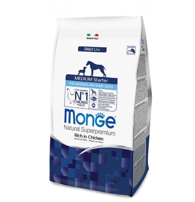 Monge - Monge Natural Superpremium Cane Medium Starter Pollo 1.5 Kg - Animalmania Store