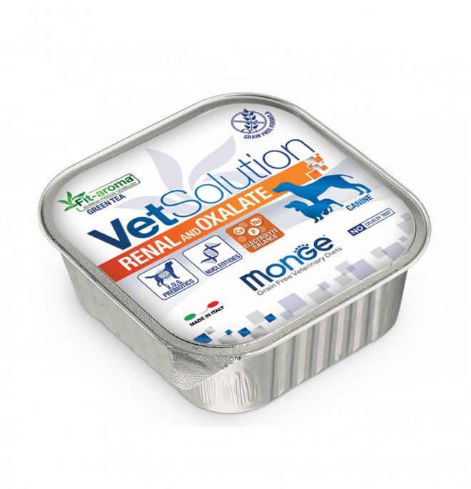 Monge - Monge Vet Solution Renal E Oxalate Grain Free Cane Adult 150 Gr - Animalmania Store
