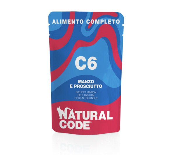 Natural Code - Nat Code Ga Bust.70G C6 Manzo/Prosc per Gatti - Animalmania Store