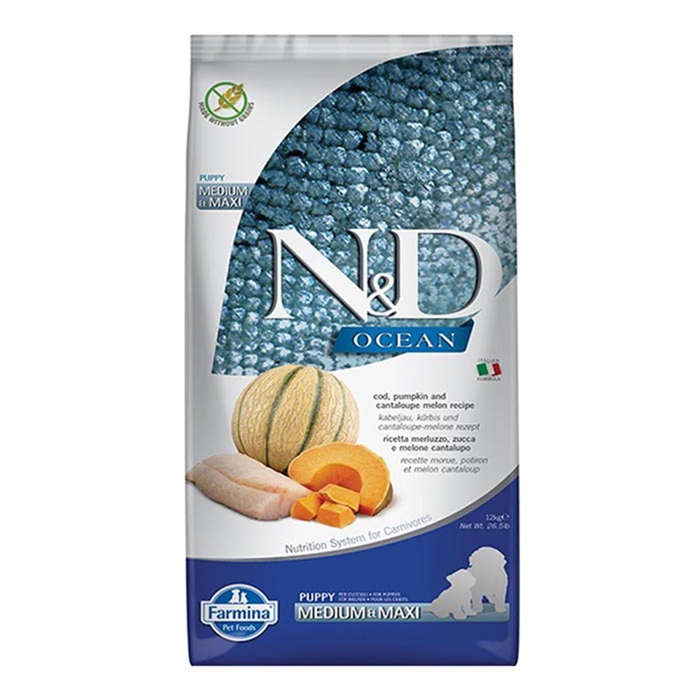 Farmina - N&D Ocean Dog Merluzzo, Zucca, Cantalupo Puppy Med/Max - Animalmania Store