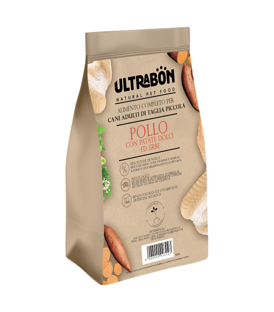 Ultrabon - Ultrabon Cibo Per Cani Adulti Taglia Piccola Gusto Pollo Patate Dolci E Erbe - Animalmania Store