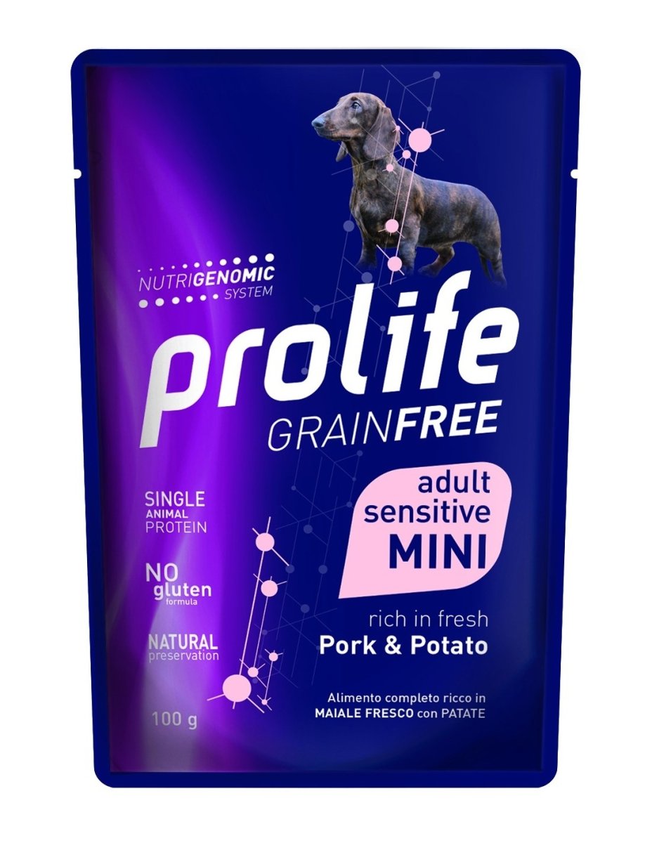 Prolife - Prolife Grainfree Adult Sensitive Mini Maiale E Patate per Cani - Animalmania Store