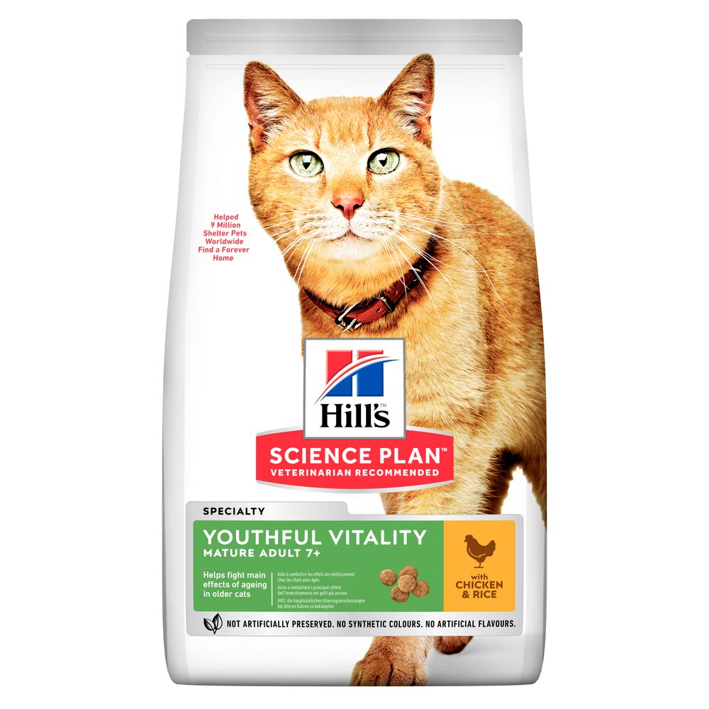 Hill's Science Plan - Hill'S Science Plan Mature Adult Senior Vitality Pollo & Riso Crocchette Per Gatti - Animalmania Store