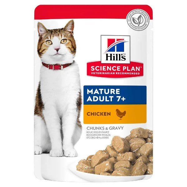 Hill's Science Plan - Hill'S Science Plan Mature Adult +7 Pollo Bustina 85G Per Gatti Multipack 12 pezzi - Animalmania Store