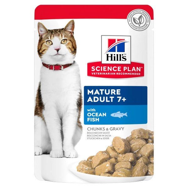 Hill's Science Plan - Hill'S Science Plan Mature Adult +7 Pesce Oceanico Bustina 85G Per Gatti Multipack 12 pezzi - Animalmania Store