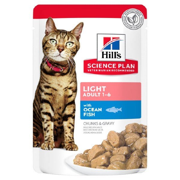 Hill's Science Plan - Hill'S Science Plan Feline Adult Light Pesce Oceanico Bustine 85G Per Gatti Multipack 12 pezzi - Animalmania Store