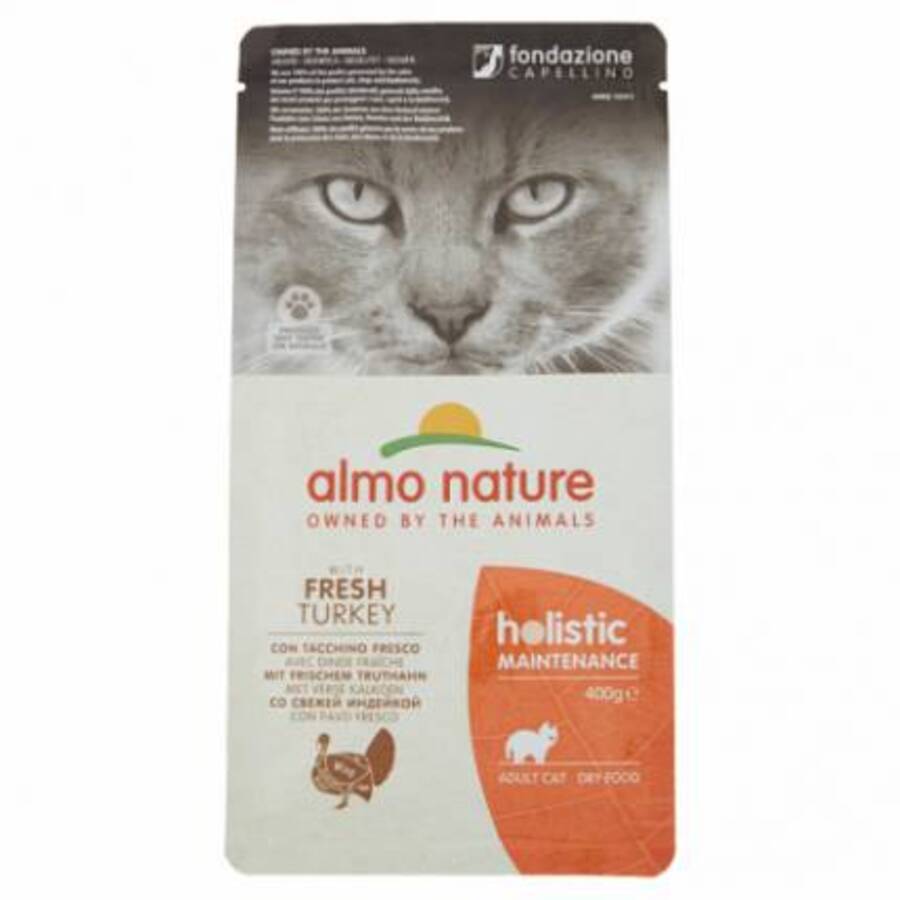 Almo Nature - Almo Gatto Holistic Crocchette Gusto Tacchino 400Gr - Animalmania Store