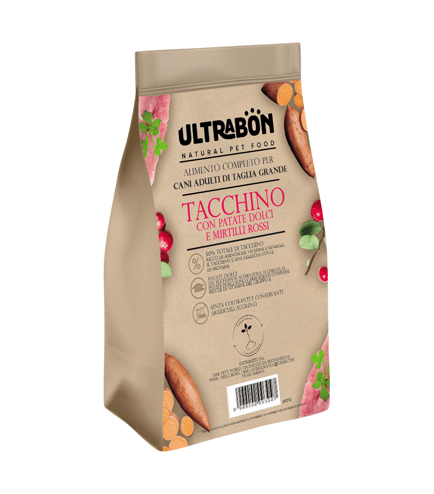 Ultrabon - Ultrabon Cibo per Cani di Taglia Grande Tacchino , Patate e Mirtillo - Animalmania Store