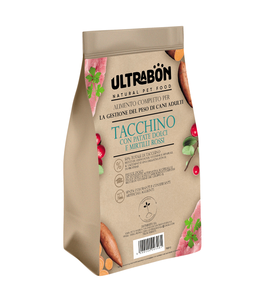 Ultrabon - Ultrabon Cibo Per Cani Adulti Light Tacchino Con Patate E Mirtillo - Animalmania Store