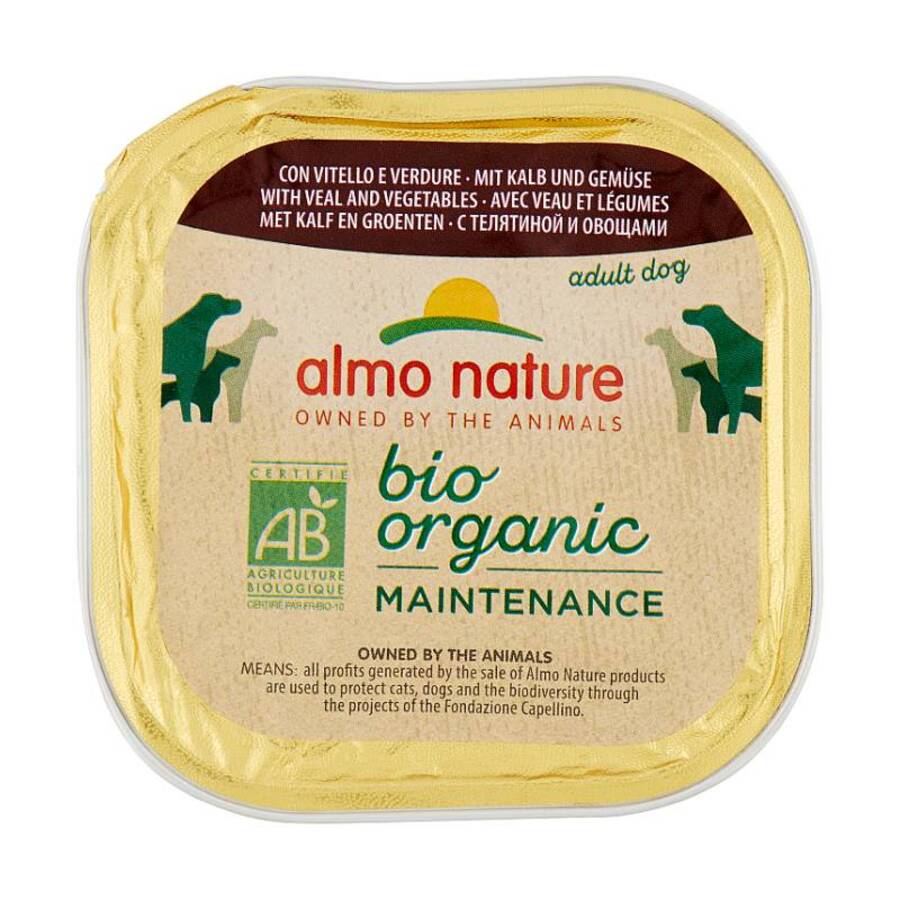 Almo Bio cane vaschetta gusto vitello e verdure 300gr