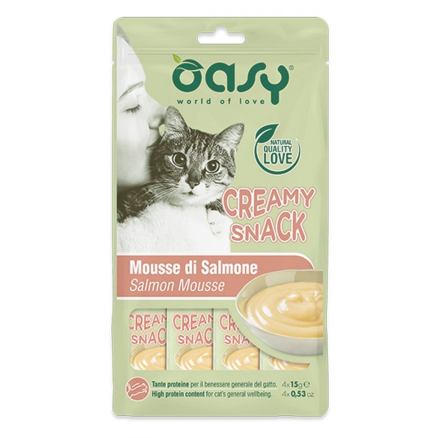 Oasy - Oasy Gatto Snack Creamy Mousse Cf. (4X15) Gr - Animalmania Store