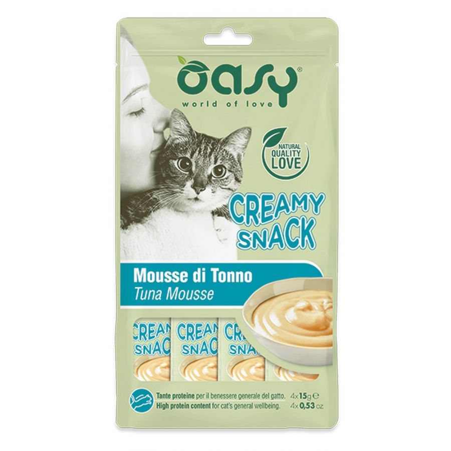 Oasy - Oasy Gatto Snack Creamy Mousse Cf. (4X15) Gr - Animalmania Store