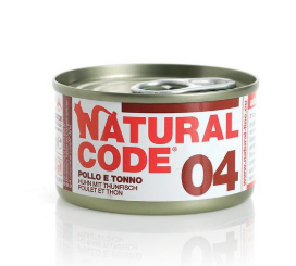 Natural Code Cibo Umido per Gatti Lattina 85gr