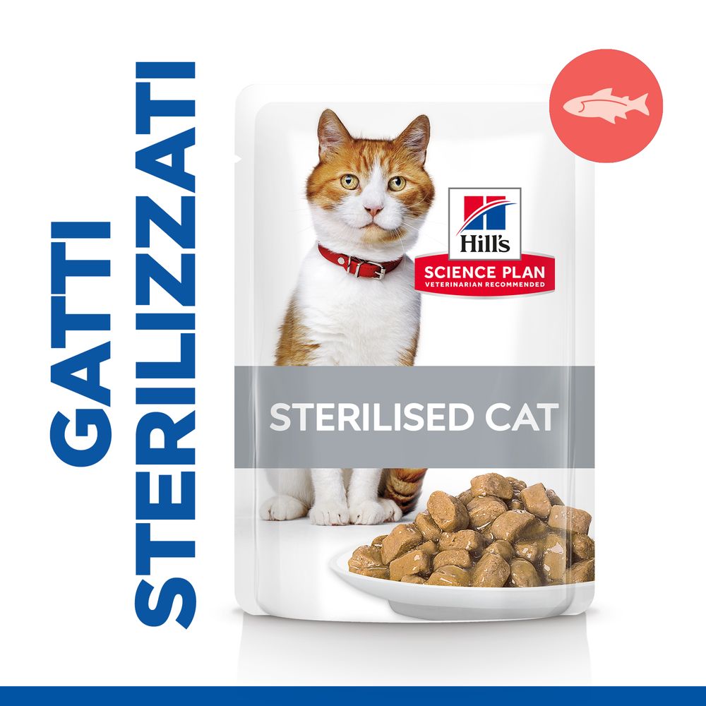 Hill's Science Plan - Hill's Science Plan Adult Sterilised Cat Alimento per Gatti con Salmone Bustina - Animalmania Store