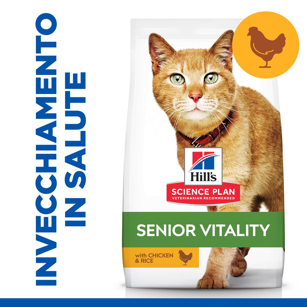 Hill's Science Plan - Hill's Science Plan SENIOR VITALITY MATURE ADULT CAT FOOD with CHICKEN & RICE - Animalmania Store