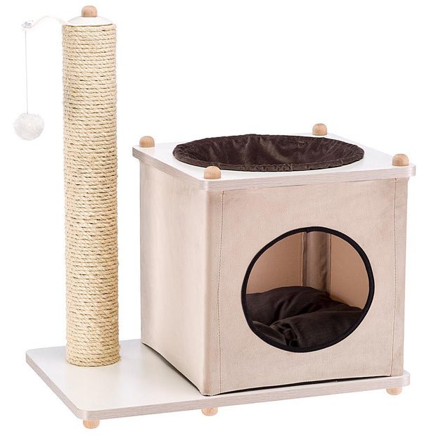 FERPLAST - Ferplast Yoshi Tiragraffi Con Colonna In Sisal, Cuccia E Amaca - Animalmania Store