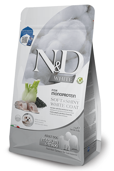 Farmina - Farmina N&D cane White Spigola Spirulina E Finocchio Adult Medium/Maxi 2kg - Animalmania Store