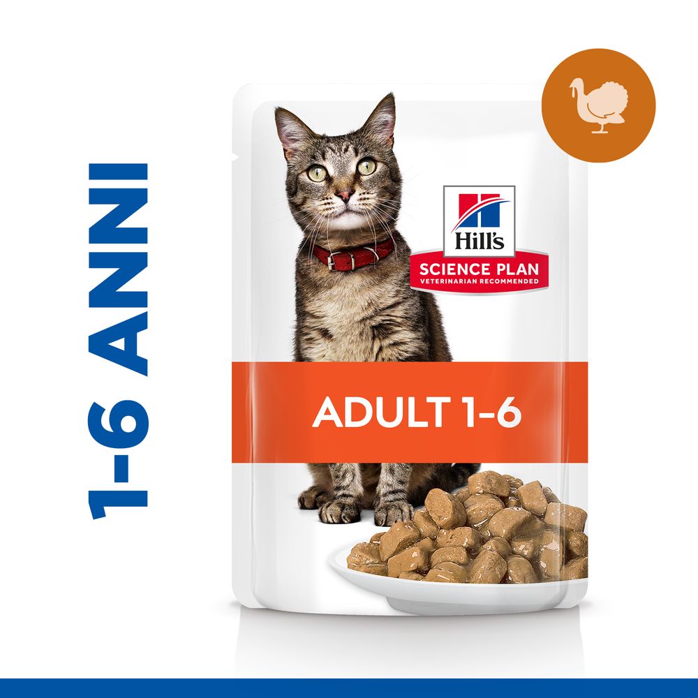 Hill's Science Plan - Hill's Science Plan Adult Alimento per Gatti con Tacchino Bustina - Animalmania Store