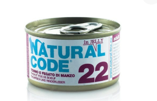Natural Code Cibo Umido per Gatti Lattina 85gr