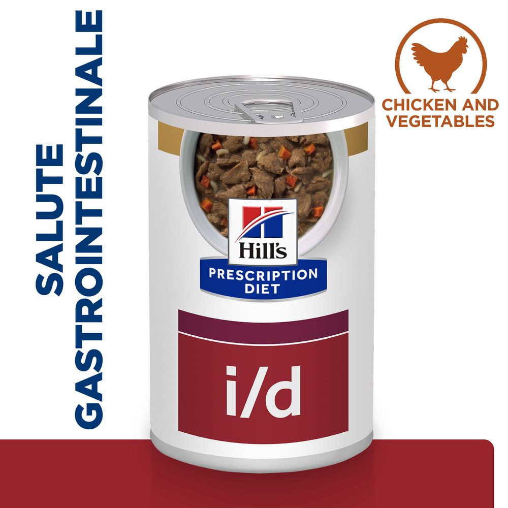 Hill's Science Plan - Hill's PRESCRIPTION DIET i/d spezzatino per cani con pollo e verdure aggiunte Multipack 354gx12 - Animalmania Store