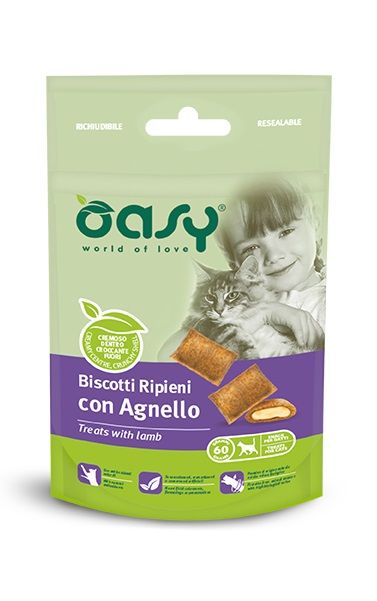Oasy - Oasy Cat Biscotti Ripieni 60G - Animalmania Store