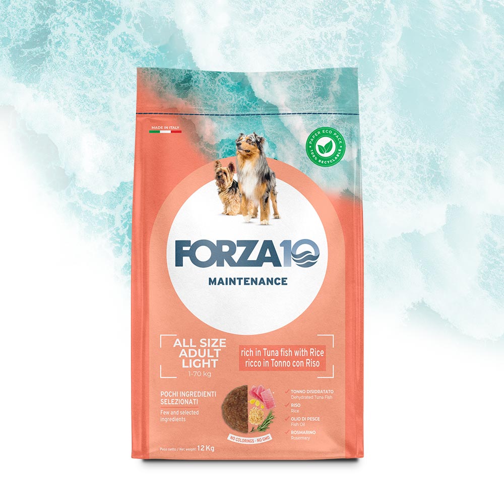 Forza10 - Forza 10 Cane Adulto Medio Crocchette Light Tonno/Riso 12 Kg - Animalmania Store