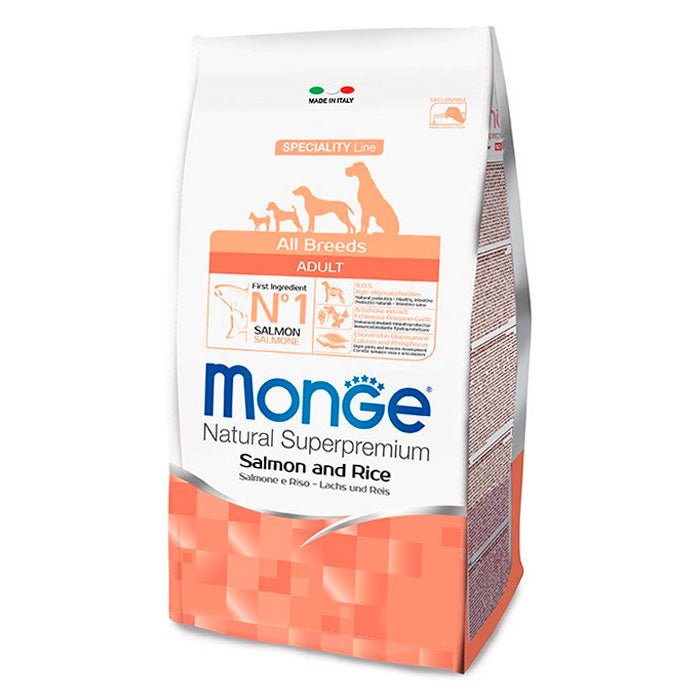 Monge - Monge Natural Superpremium Cane Puppy E Junior Salmone & Riso - Animalmania Store