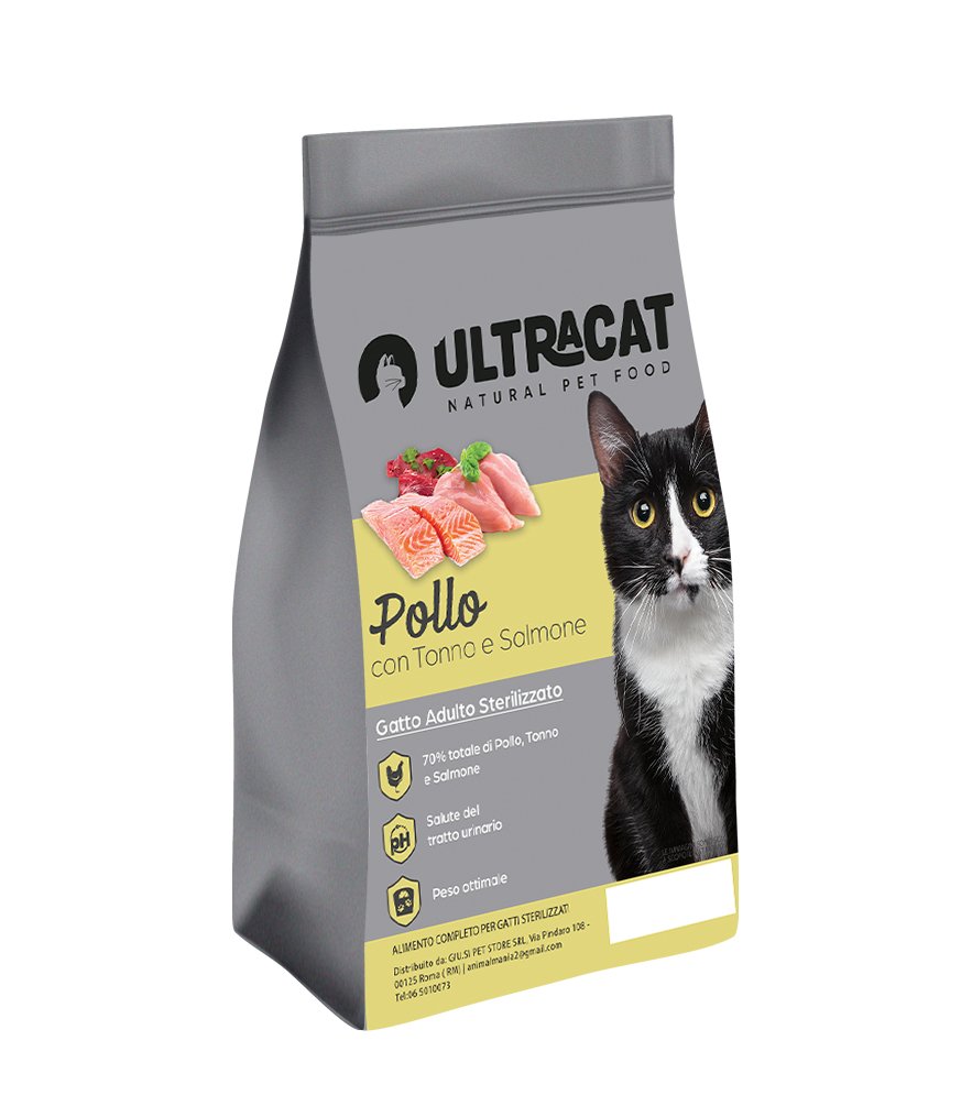 Ultracat - Ultracat Gatto Adulto Sterilizzato Pollo con Tonno e Salmone - Animalmania Store