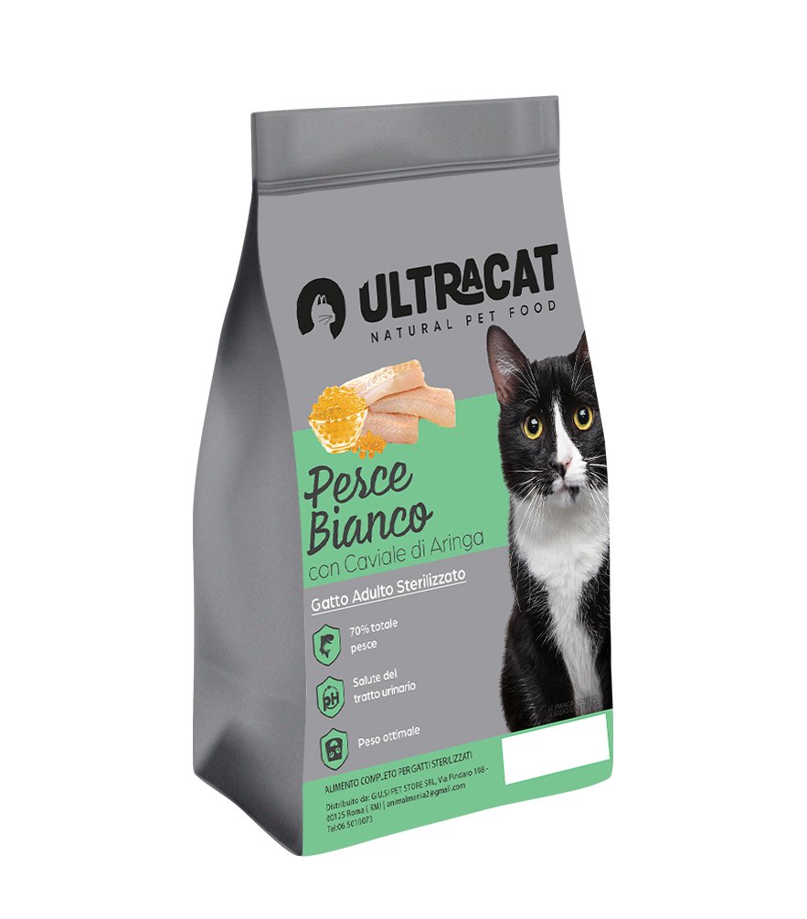 Ultracat - Ultracat Gatto Adulto Sterilizzato Pesce Bianco con Caviale di Aringa - Animalmania Store